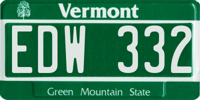 VT license plate EDW332