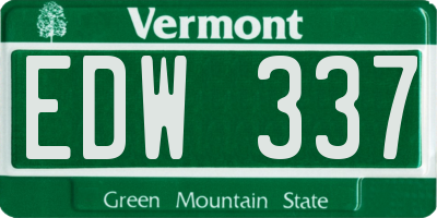VT license plate EDW337