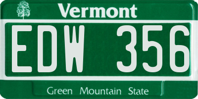 VT license plate EDW356