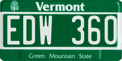 VT license plate EDW360