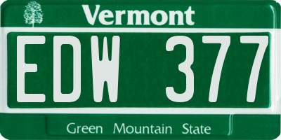 VT license plate EDW377