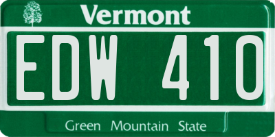 VT license plate EDW410