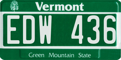 VT license plate EDW436