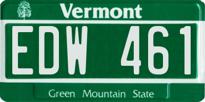 VT license plate EDW461