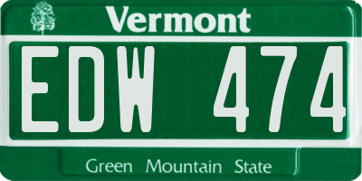 VT license plate EDW474
