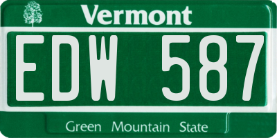 VT license plate EDW587