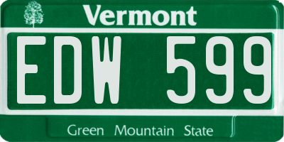 VT license plate EDW599