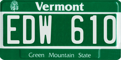 VT license plate EDW610