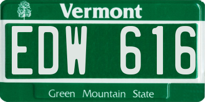 VT license plate EDW616