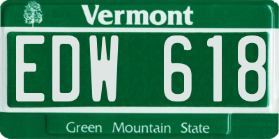 VT license plate EDW618
