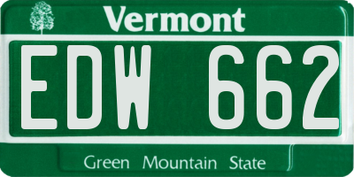 VT license plate EDW662