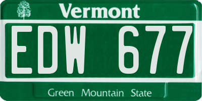 VT license plate EDW677