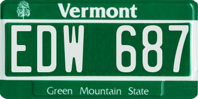 VT license plate EDW687