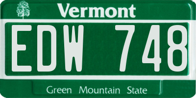 VT license plate EDW748