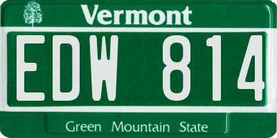 VT license plate EDW814