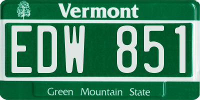 VT license plate EDW851