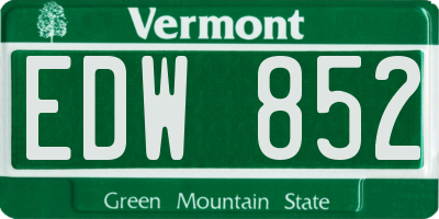 VT license plate EDW852