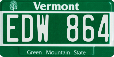 VT license plate EDW864