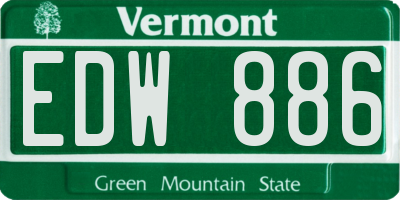 VT license plate EDW886