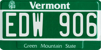 VT license plate EDW906