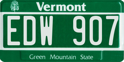 VT license plate EDW907