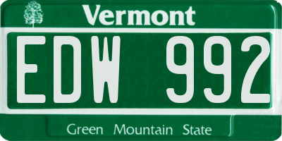 VT license plate EDW992