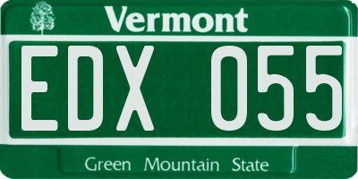 VT license plate EDX055