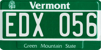 VT license plate EDX056