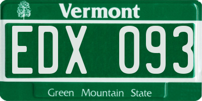 VT license plate EDX093