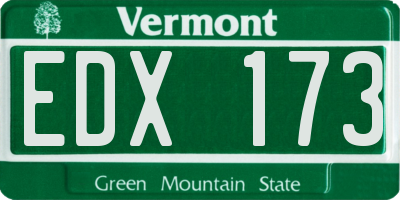 VT license plate EDX173