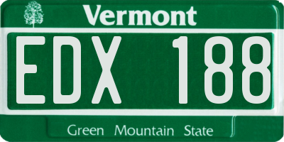 VT license plate EDX188