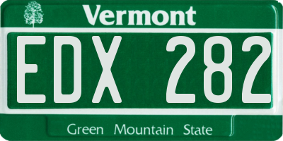 VT license plate EDX282