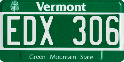VT license plate EDX306