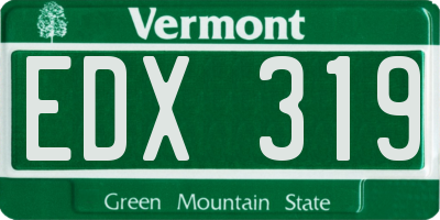 VT license plate EDX319