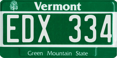VT license plate EDX334