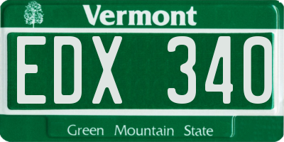 VT license plate EDX340