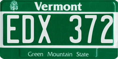 VT license plate EDX372