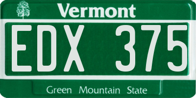 VT license plate EDX375