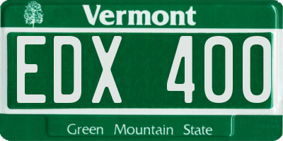 VT license plate EDX400