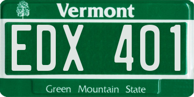 VT license plate EDX401
