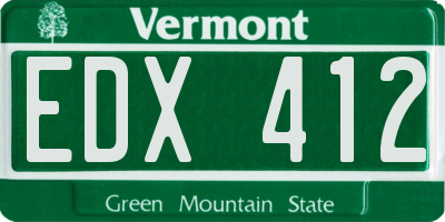 VT license plate EDX412