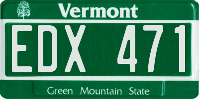 VT license plate EDX471
