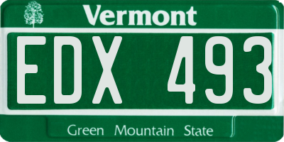 VT license plate EDX493