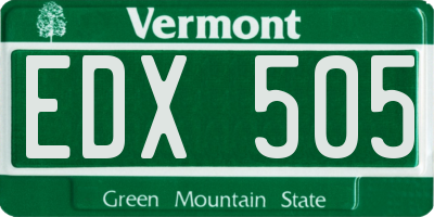 VT license plate EDX505
