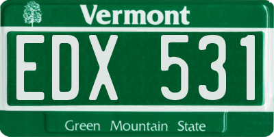 VT license plate EDX531
