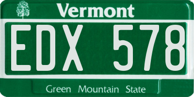VT license plate EDX578
