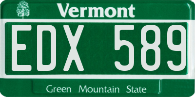 VT license plate EDX589