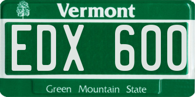 VT license plate EDX600