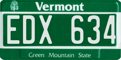 VT license plate EDX634