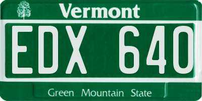 VT license plate EDX640
